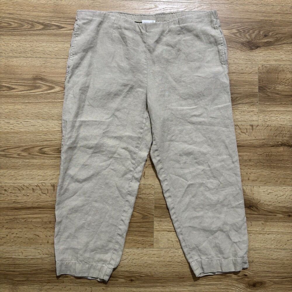 J. Jill Linen Capris Women's Small 34x22 Beige Crop Minimalist Lagenlook READ